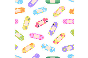 Medical plaster seamless pattern, an Object Illustration by LadadikArt