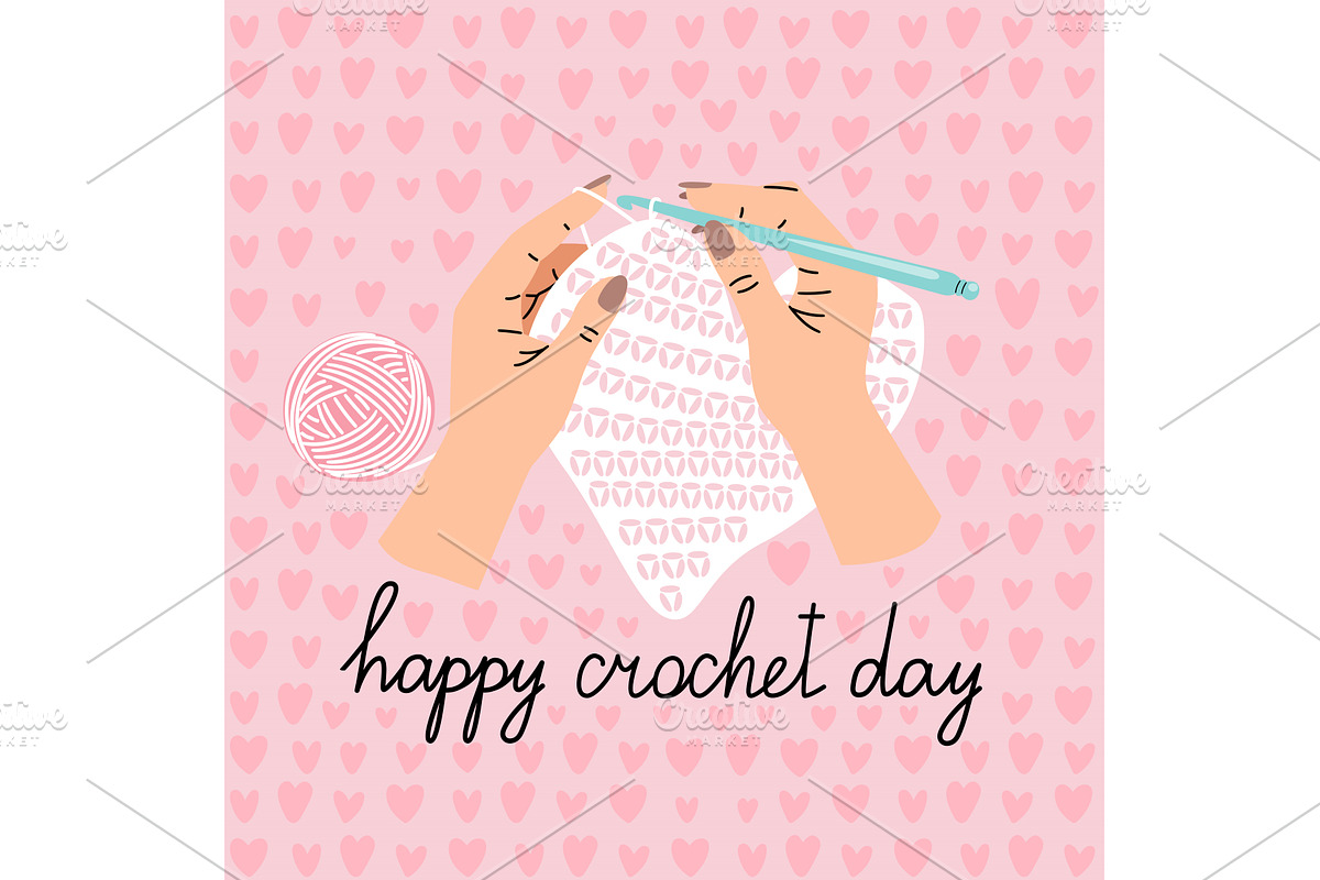 Greeting card about Crochet knitting, an Illustration by Stock-Smart-Start