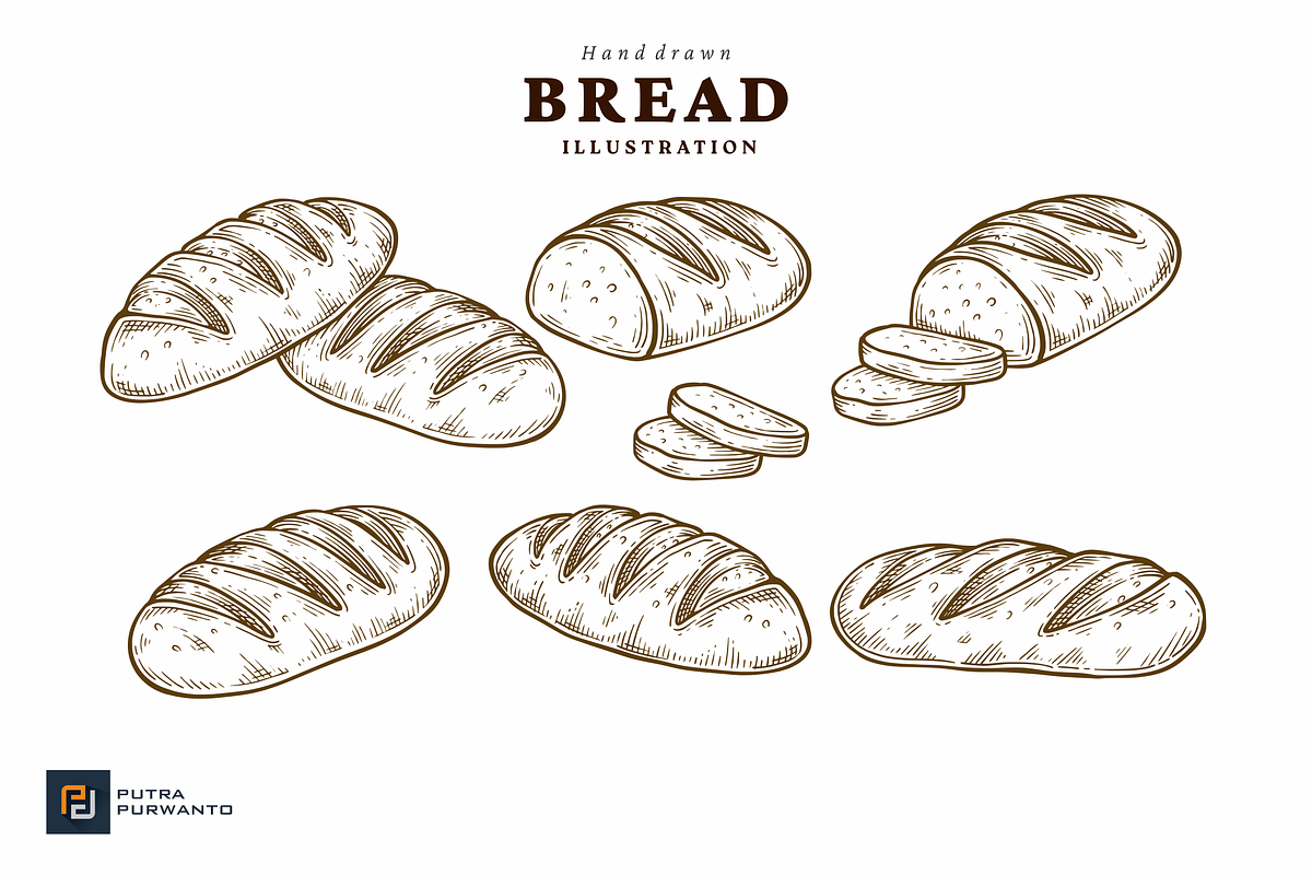 Hand Drawn Bread Illustration, an Object Graphic by putra_purwanto