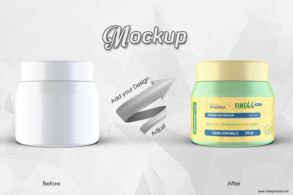 Cosmetic Jar Mockup, a Product Mockup by idesignstudio (Photo 3 of 6)