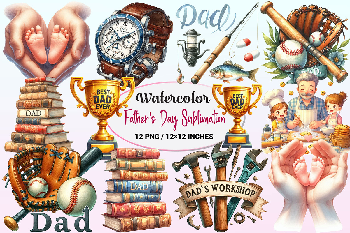 Father's Day Sublimation Clipart., a Graphic by CitraGraphics (Photo 1 of 4)