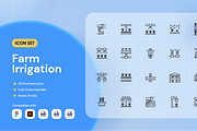 Farm Irrigation Icon Set, an Outline Icon by Nathaya Studio (Thumbnail 1 of 2)