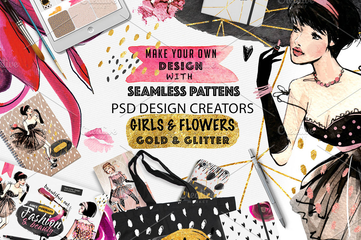 GIRLS AND PATTERNS, a Texture Illustration by Alisa Mikibith Art (Photo 5 of 15)