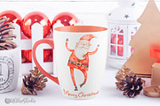 Happy Santa Claus. Christmas clipart, a Decorative Illustration by UlitkaStudio (Thumbnail 6 of 10)