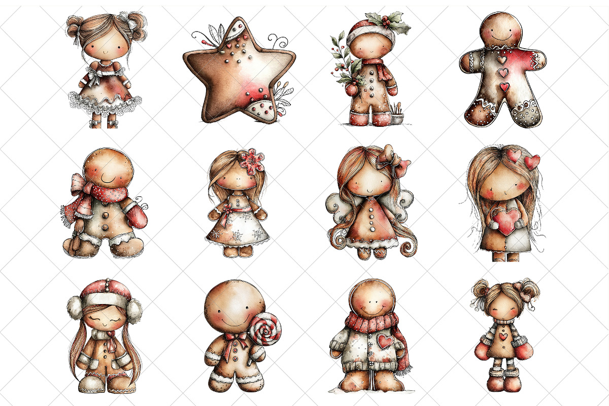 Whimsical Christmas Gingerbread PNG, an Illustration by SinaCreation (Photo 2 of 7)