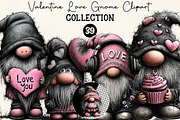 Quirky Valentine Love Gnome Clipart, an Illustration by DreamCafeArt (Thumbnail 1 of 6)