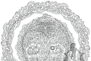 Viking Yggdrasil Coloring Page, a Decorative Illustration by Abysm Internal (Thumbnail 2 of 4)