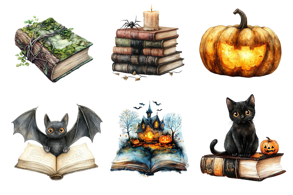 Books & Halloween Clipart, an Illustration by Dream Creation (Photo 5 of 6)