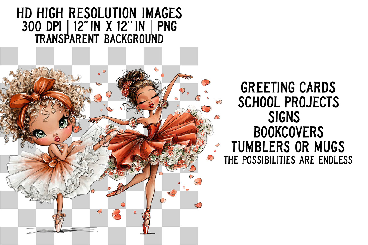 Whimsical Ballerina Girl, an Illustration by Craft Nest (Photo 2 of 6)
