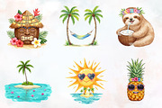 Cute Tropical Summer Clipart, an Illustration by RobertsArt (Thumbnail 5 of 7)