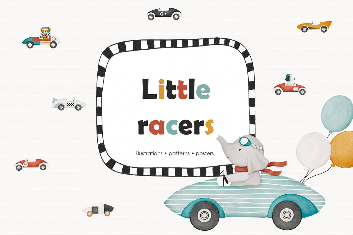 Little racers. Watercolor collection, an Animal Illustration by AfonshinaArt (Photo 1 of 14)