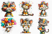 Whimsical Valentine Cats Clipart, an Illustration by Craft Nest (Thumbnail 4 of 11)