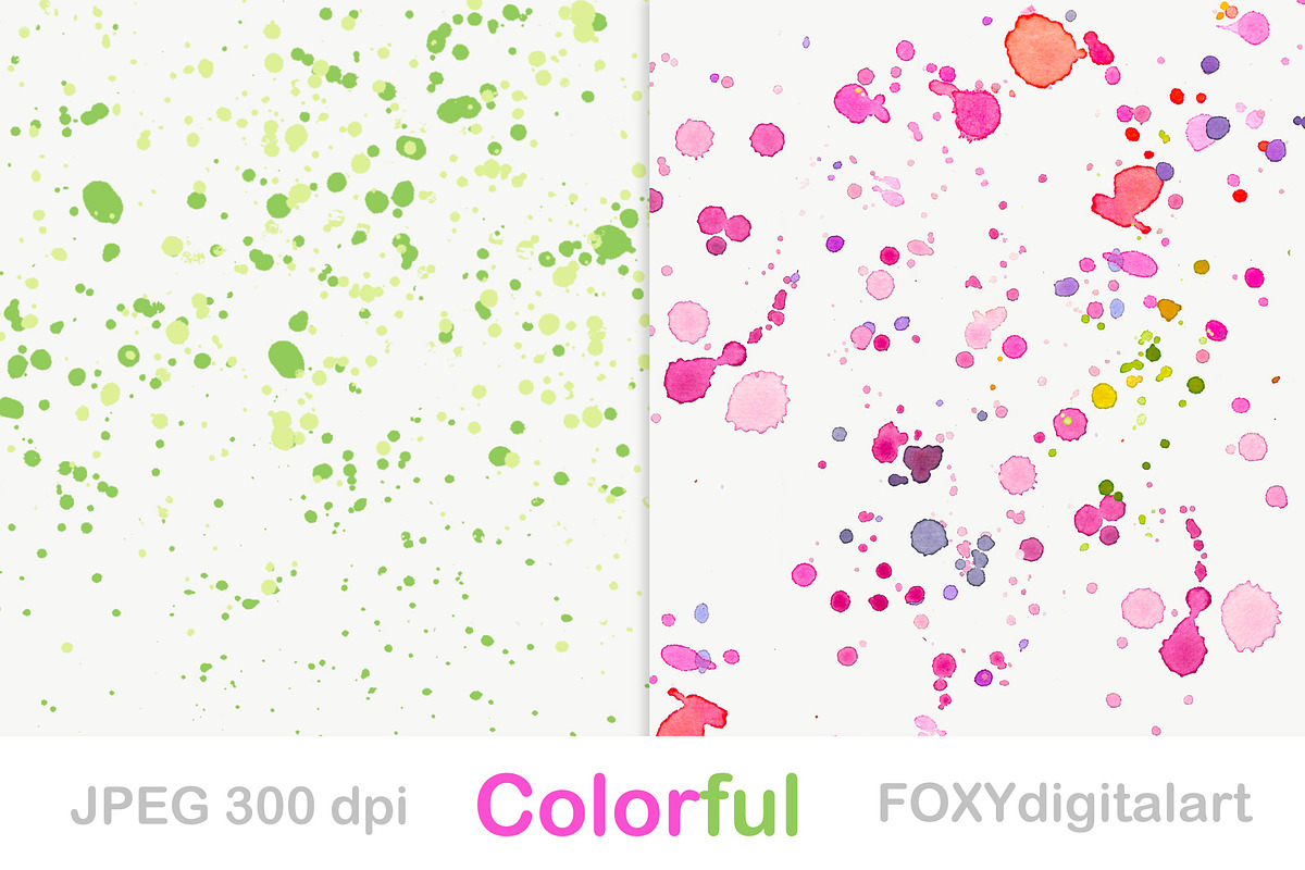 Watercolor paint splatter background, a Texture Graphic by FOXYdigitalart (Photo 5 of 5)