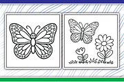 Butterfly Coloring Pages, an Illustration by LightExpress (Thumbnail 3 of 5)