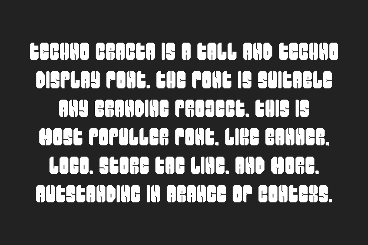 Techno Cracta - Block & Futuristic F, a Sans Serif Font by QR Design Studio (Photo 4 of 6)