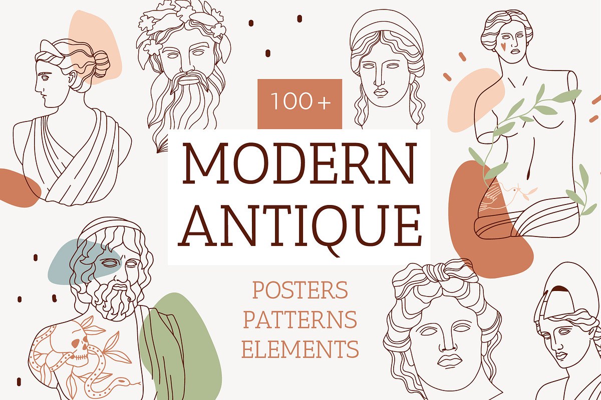 MODERN ANTIQUE vector gods bundle, an Illustration by Lena Nikolaeva (Photo 1 of 14)