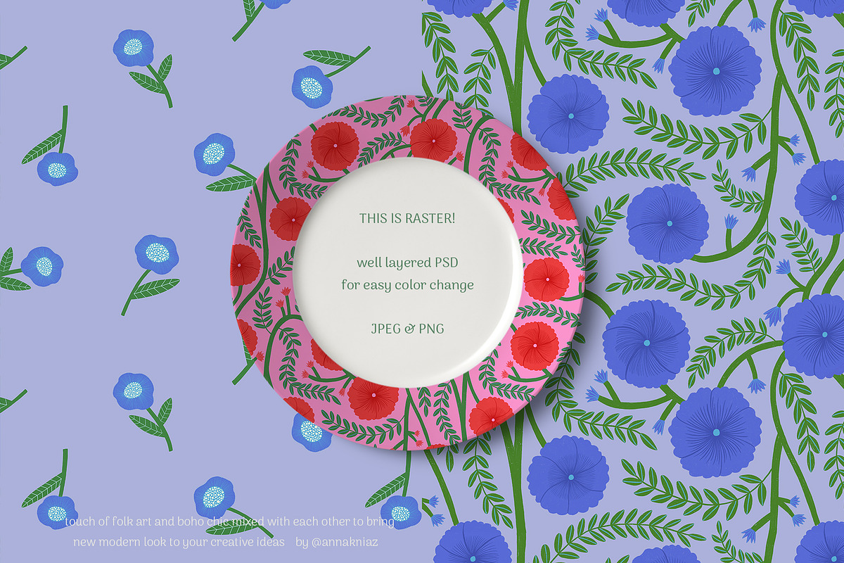 Boho Chic floral patterns, a Pattern Graphic by Annakniaz (Photo 9 of 17)
