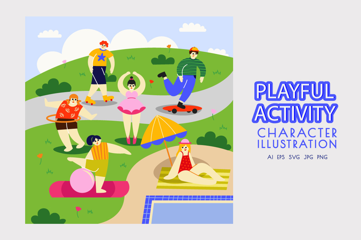 Playful Activity Character, an Object Graphic by Bewalrus Studio (Photo 3 of 4)