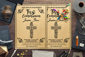 PaperKraft Baptism Card Template, a Card Template by Design Addict