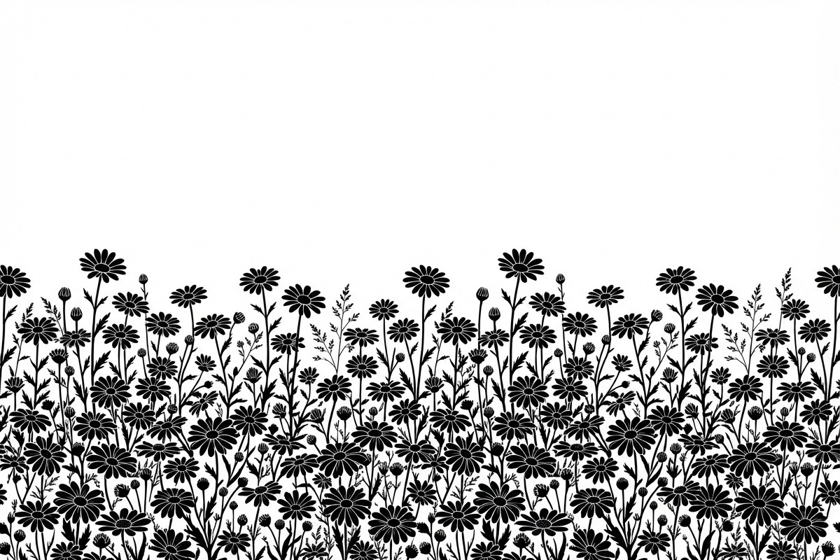 60 Daisy Flower Field Silhouette, a Seasonal Illustration by Amazin_art (Photo 2 of 35)