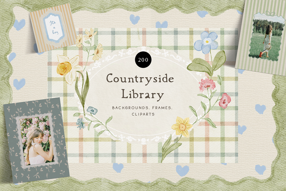 Countryside Pastel Spring Background, a Background Graphic by Grace Noboa Illustrations (Photo 1 of 15)