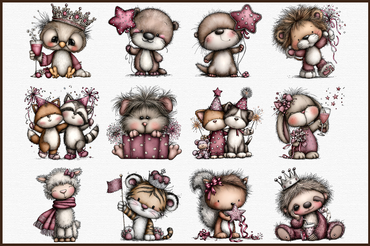 Whimsical New Year Animal Party Clip, an Illustration by Sublimation Artist (Photo 3 of 6)