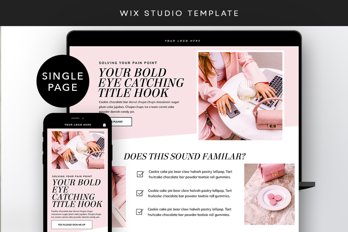 Faceless Sales Page Template, a Wix Template by Template Twist Shop (Photo 1 of 9)