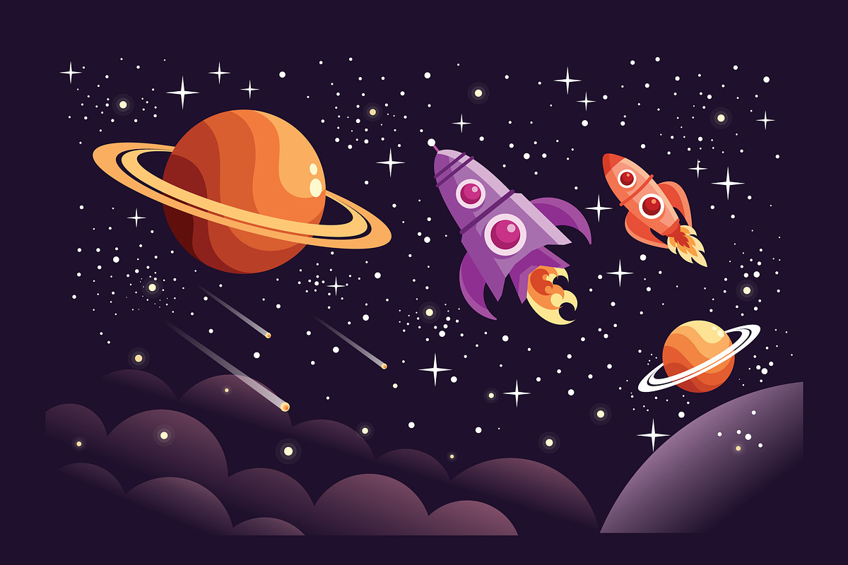 Space Objects Illustration Set, an Object Illustration by KAZ by IanMikraz Studio