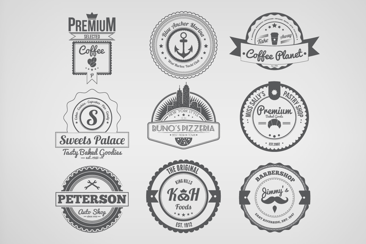 Retro Colorful Badges, a Branding & Logo Template by Graphicdome (Photo 4 of 4)