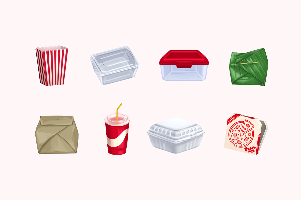 Food Packaging Collection, an Object Illustration by Deemak Daksina (Photo 2 of 3)