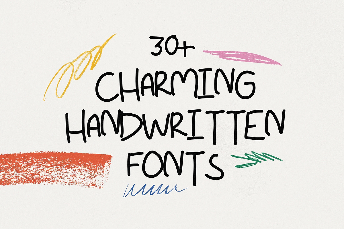 Messy Font Bundle - 30 Human Fonts, a Handwritten Font by HipFonts (Photo 2 of 12)
