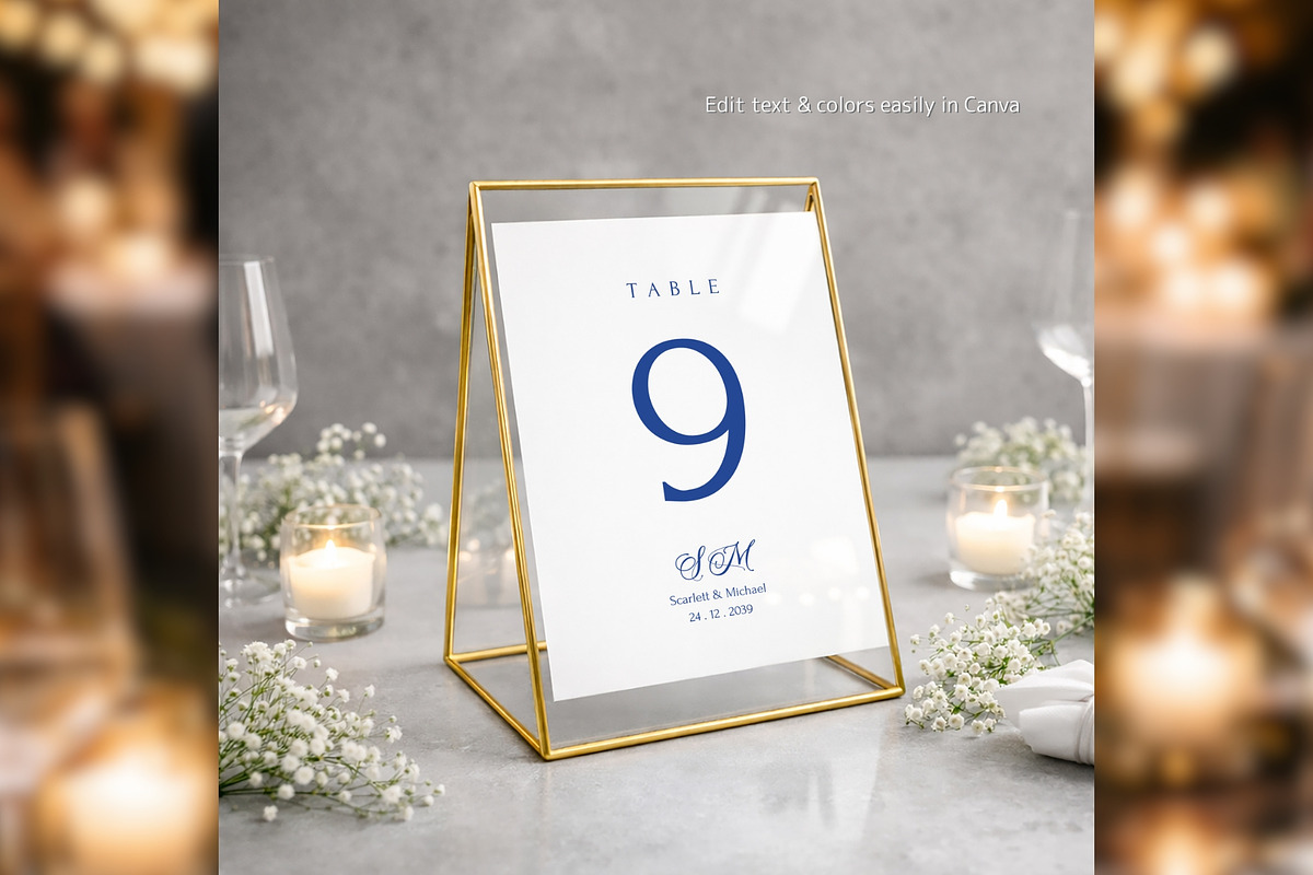 Luxury Table Numbers Canva bd004, a Card Template by TyphoonStudio (Photo 4 of 8)