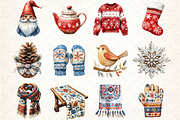Nordic Christmas Clipart, an Illustration by DreamCafeArt (Thumbnail 3 of 4)