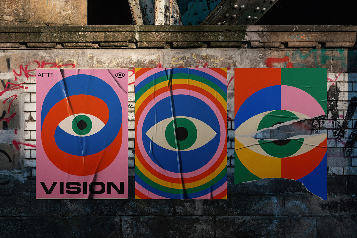 100 VISION EYE VECTOR POSTERS SET, a Texture Graphic by craftlove (Photo 8 of 8)