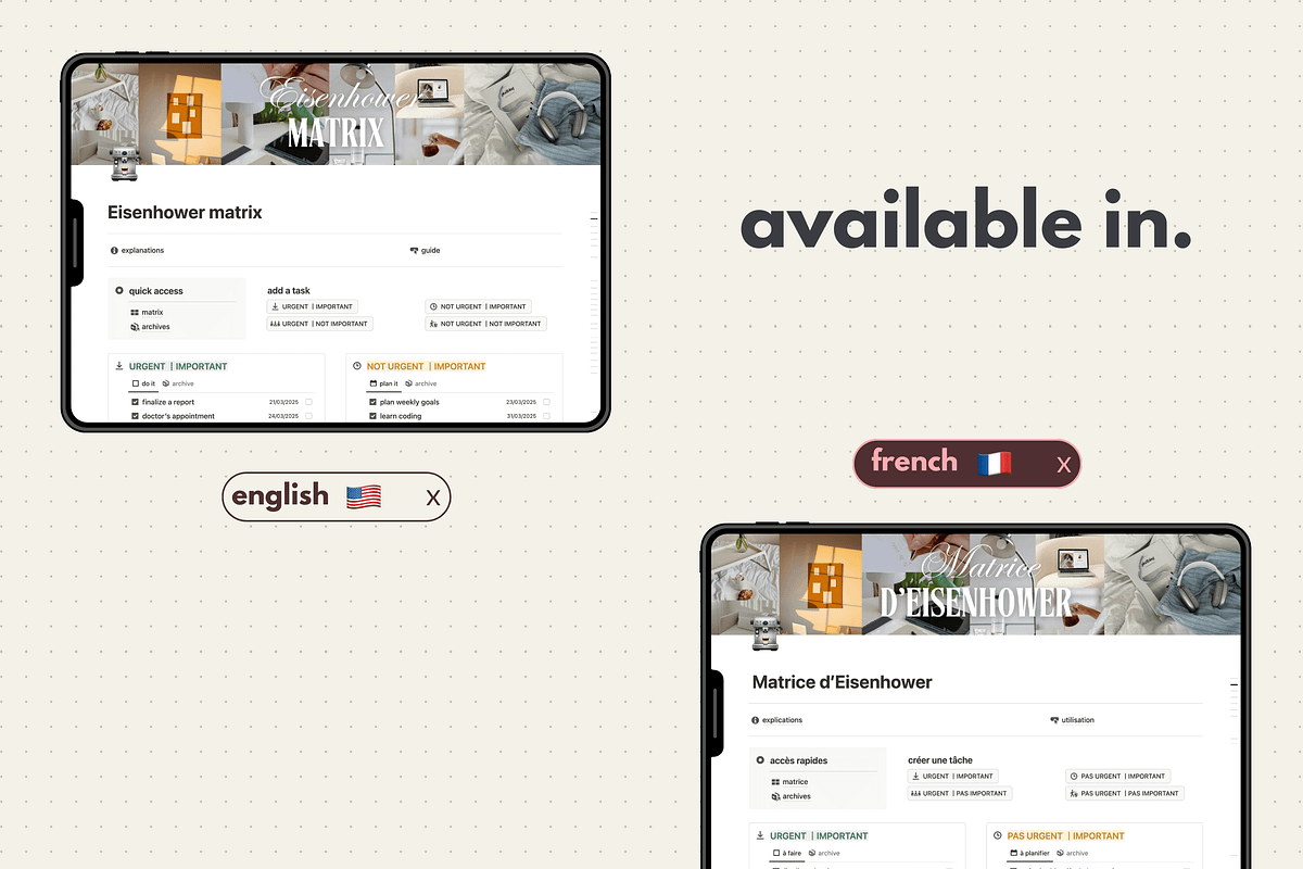 Eisenhower Matrix - Notion template, a Websites & App Template by Iasan Design (Photo 7 of 7)