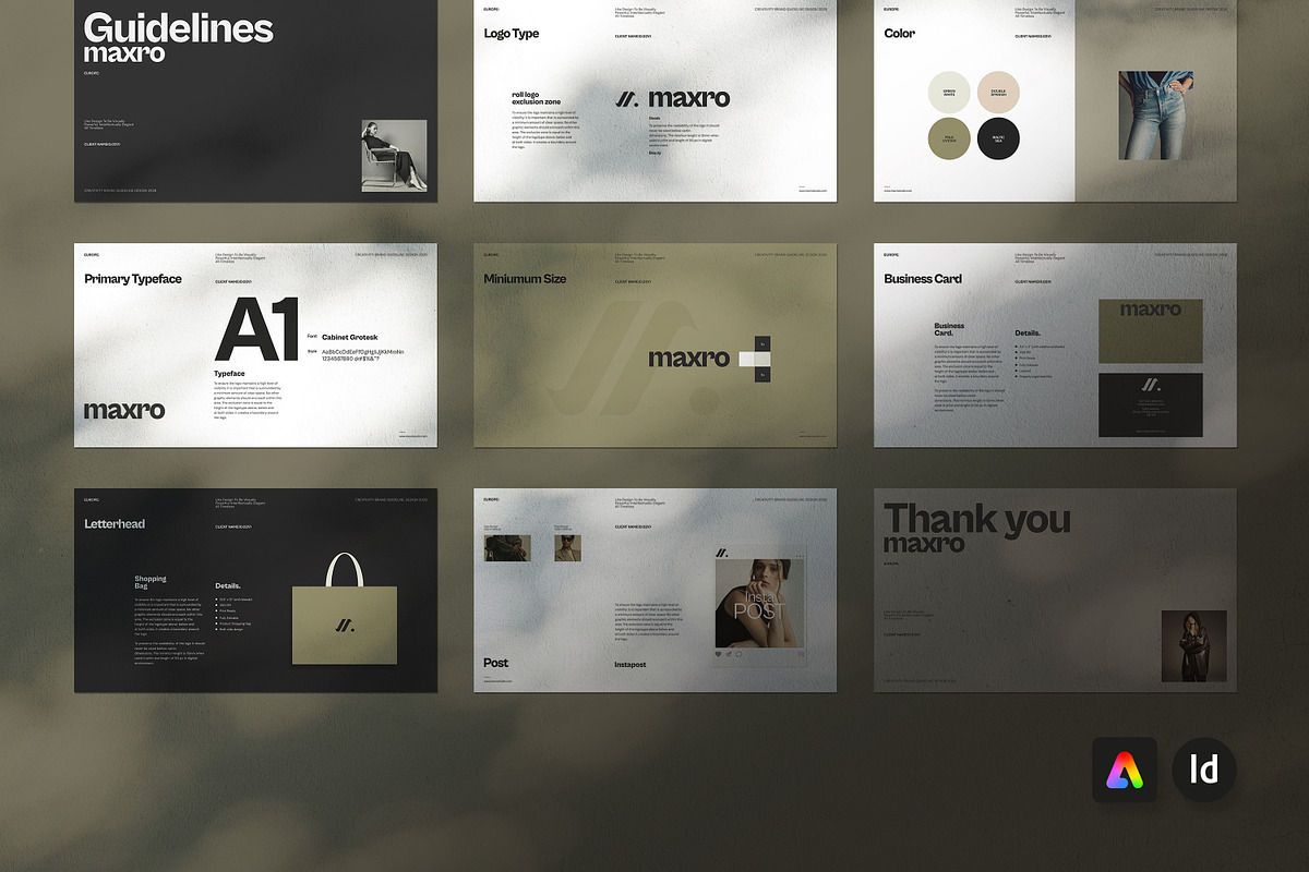 Maxro | Brand Guideline Template, a Presentation Template by Creatiya Type (Photo 9 of 11)