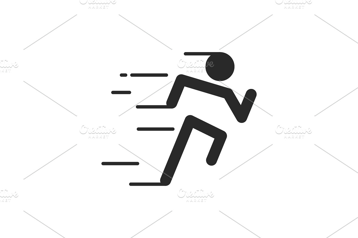 Runner Silhouette Running Fast icon, a Branding & Logo Template by yanuart