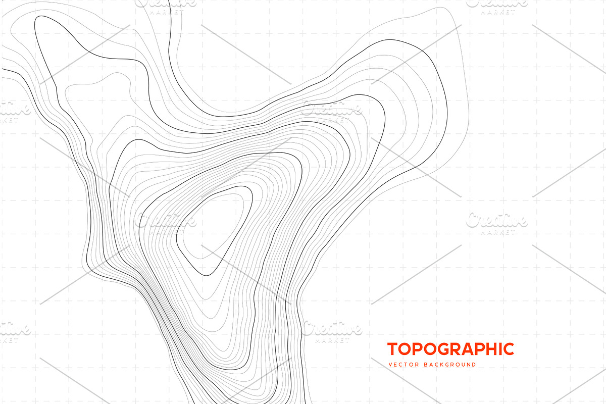 Abstract white topographic map, an Illustration by Liudmyla Matviiets