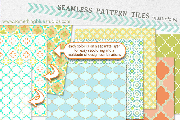 Seamless Pattern Tiles - Quatrefoils preview 3