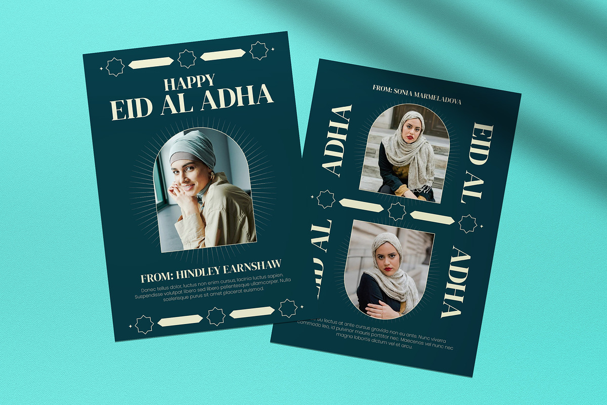 Green Eid Al Adha Greeting Card, a Card Template by graphicook (Photo 3 of 4)