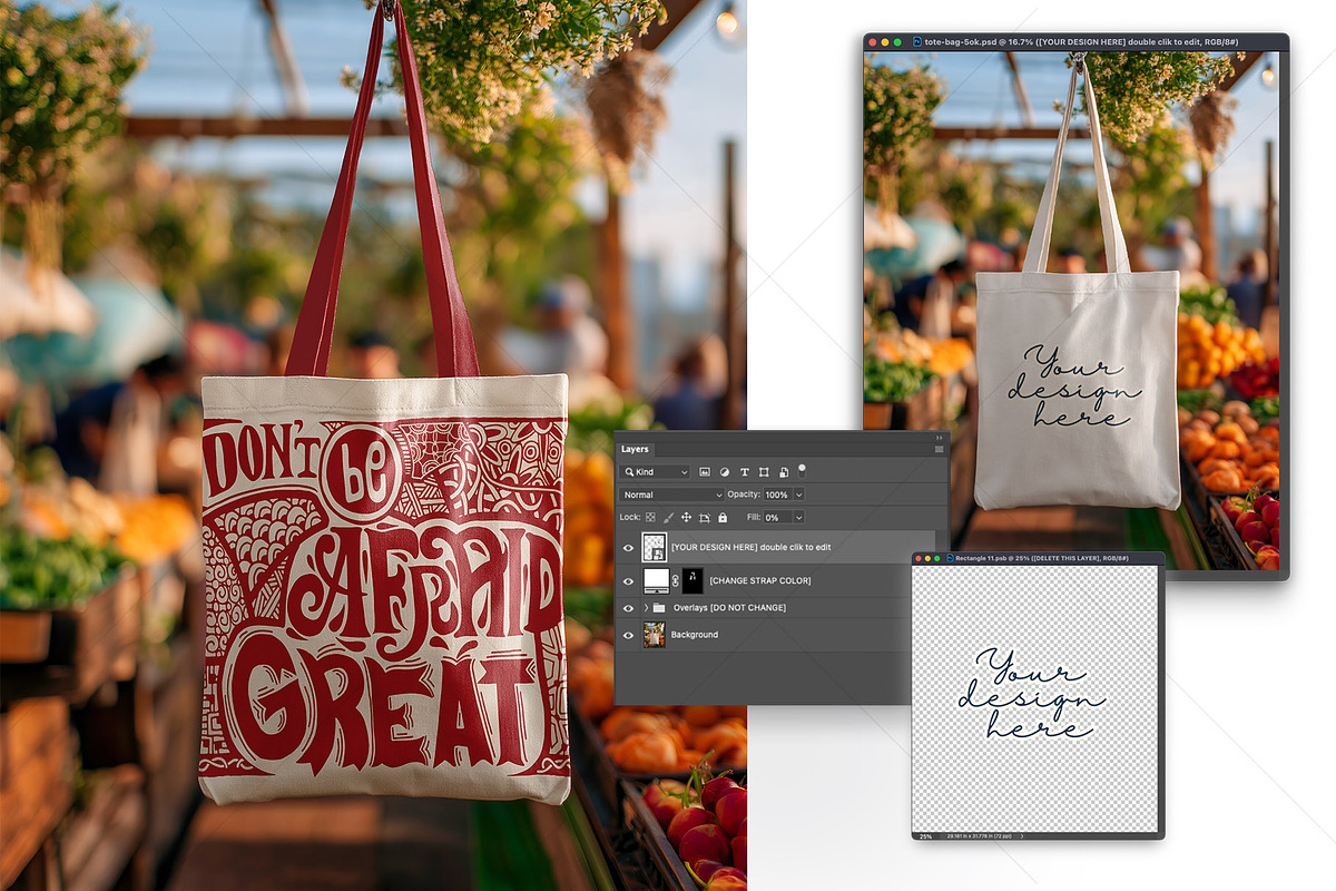 New Harvest Canvas Tote Bag Mockup, a Merchandise Mockup by LESZ Design (Photo 3 of 3)