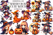 Cute Witch Clipart, an Illustration by Daily.Designs (Thumbnail 1 of 4)