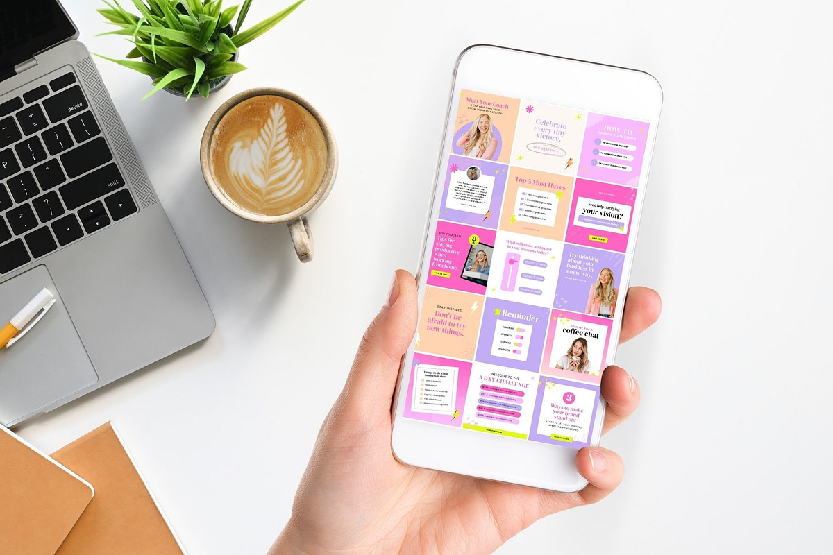 Coach Instagram Templates | Bright, a Social Media Template by Ciera Design Templates (Photo 3 of 10)