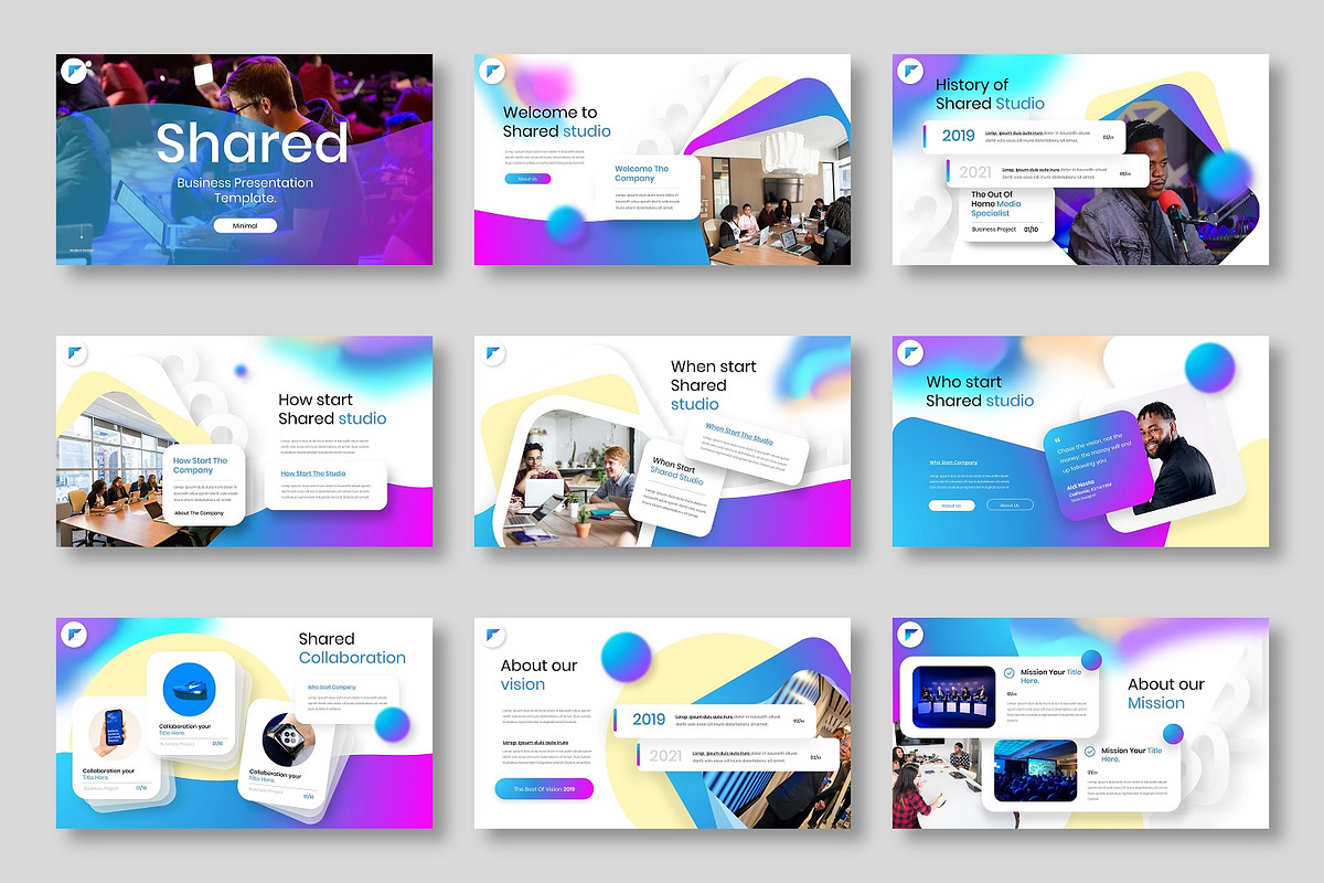 Shared – Business PowerPoint Templat, a Presentation Template by Dens Creative Studio (Photo 2 of 6)