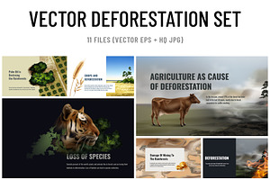 Vector Realistic Deforestation Set