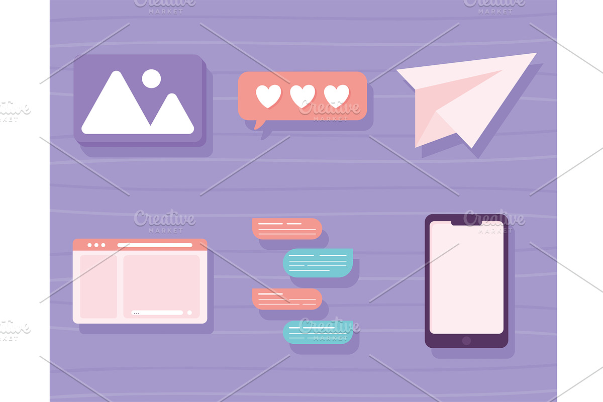 icons chat social media, a Technology Illustration by studiogstock