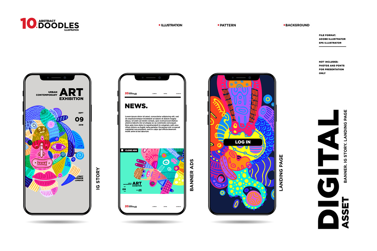 10 Abstract Doodle Illustrations, a Decorative Illustration by singpentinkhappy (Photo 4 of 9)