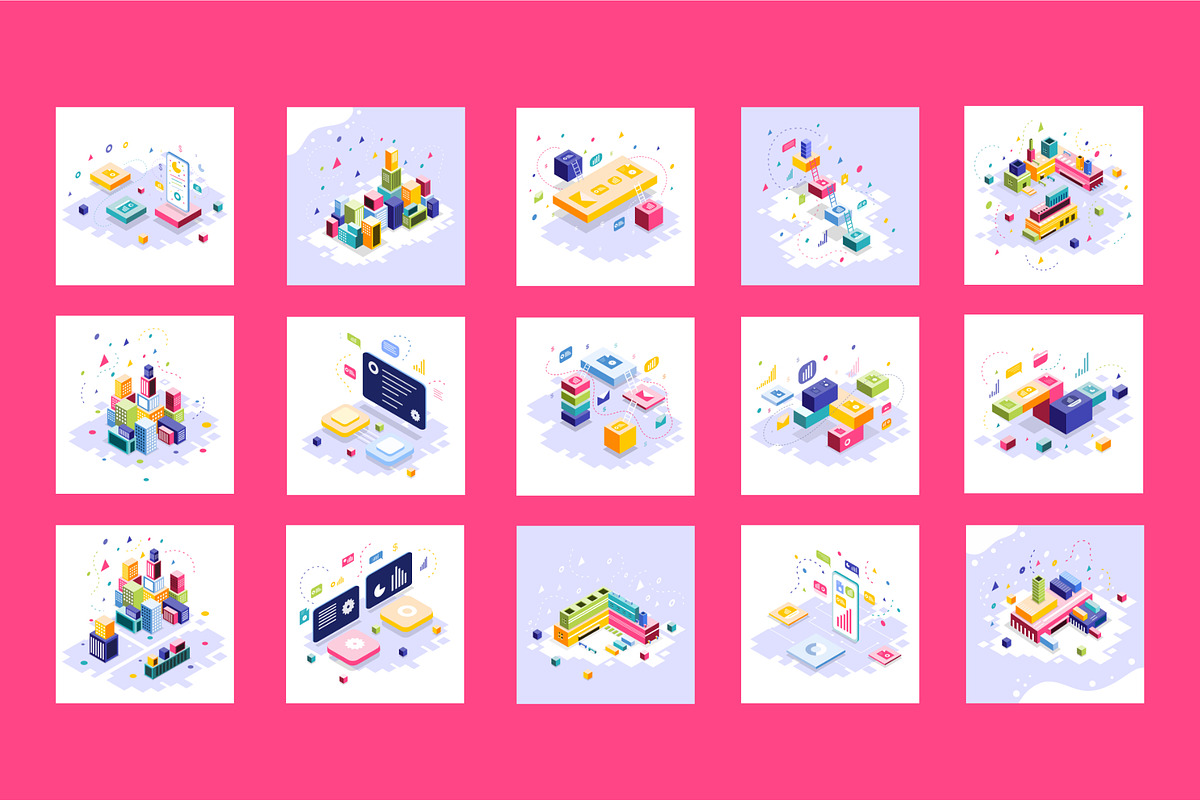 Business isometric vector bundle, a Technology Illustration by foxndeer (Photo 3 of 4)