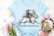 Cowboy Riding Easter Bunny PNG, an Illustration by Canvas Craft (Thumbnail 3 of 6)