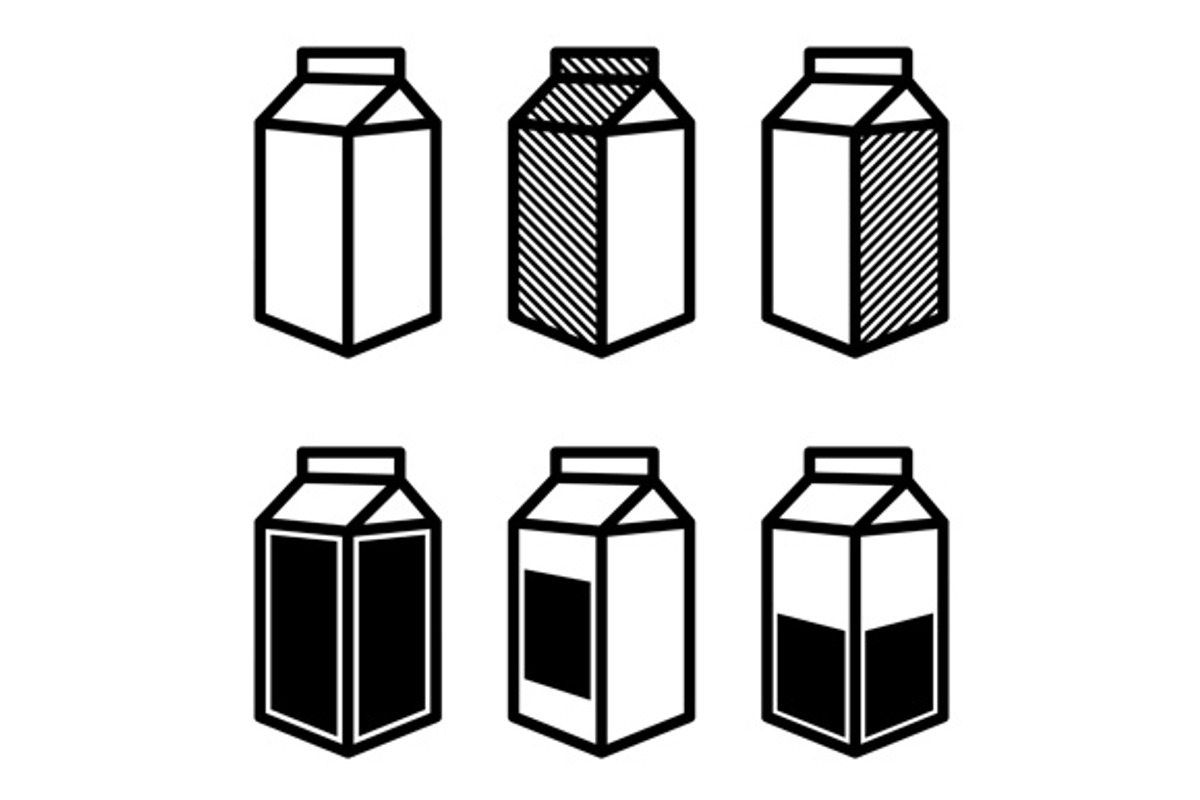 Milk and Juice Box Icons Set, an Icon by in8finity